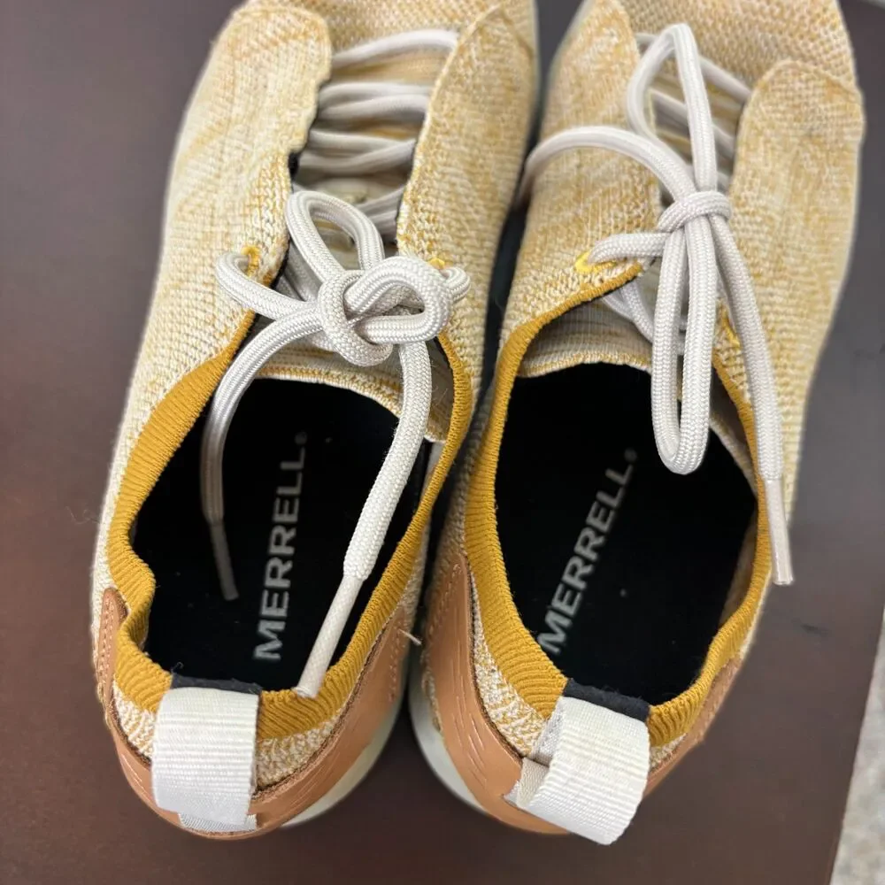 Merrell Gridway Moccasin Textile Knit Vibram Sneaker Yellow Gold Women's 8.5